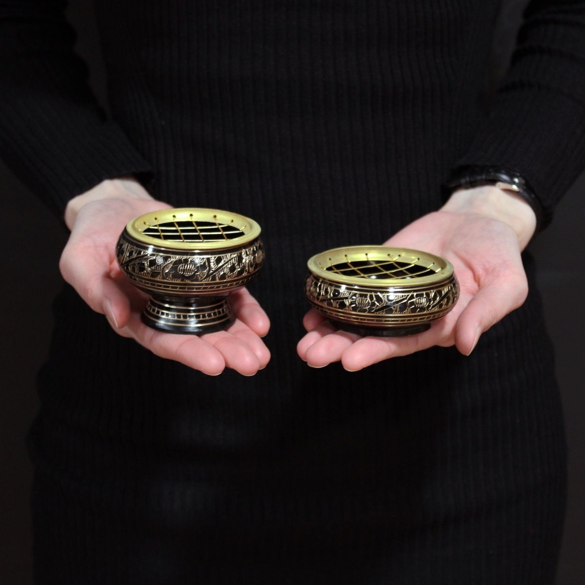 Brass Charcoal BurnerTraditional Brass Incense BurnersHeart Notes