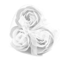 Set of 3 Soap Flower Heart Box - WhiteLuxury Soap FlowersHeart Notes