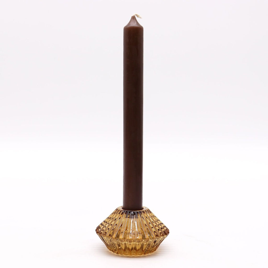 Flower Flip Dinner Candle / Tealight Holder - Antique AmberGlass Candle Holders & JarsHeart Notes