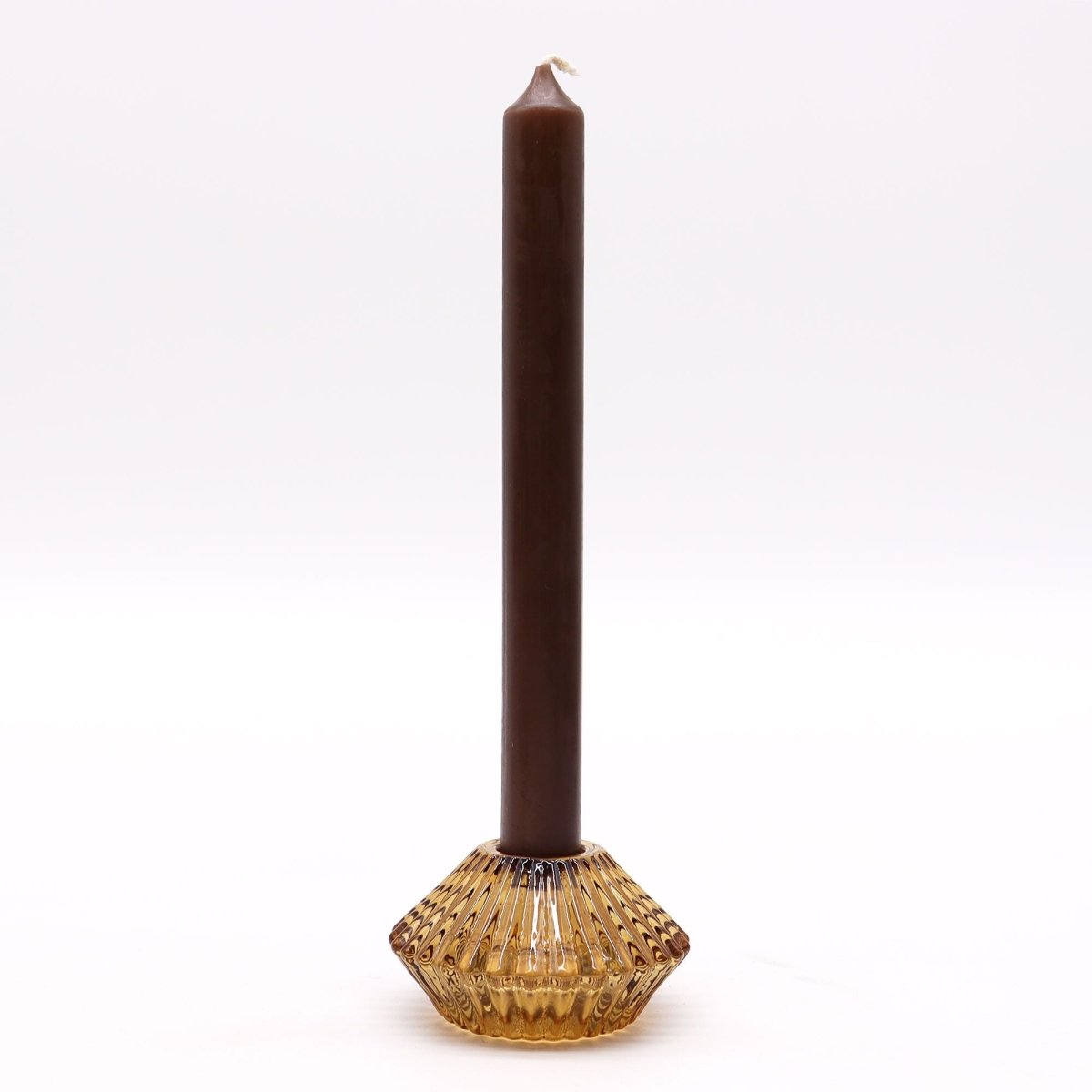 Flower Flip Dinner Candle / Tealight Holder - Antique AmberGlass Candle Holders & JarsHeart Notes