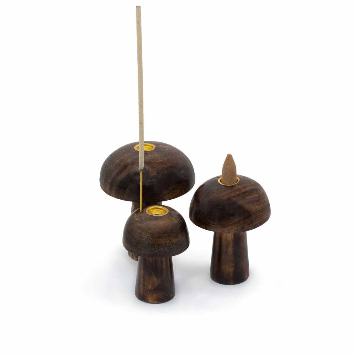Set of 3 Incense Cone Mushrooms ((10cm 9cm 8cm)Incense HoldersHeart Notes