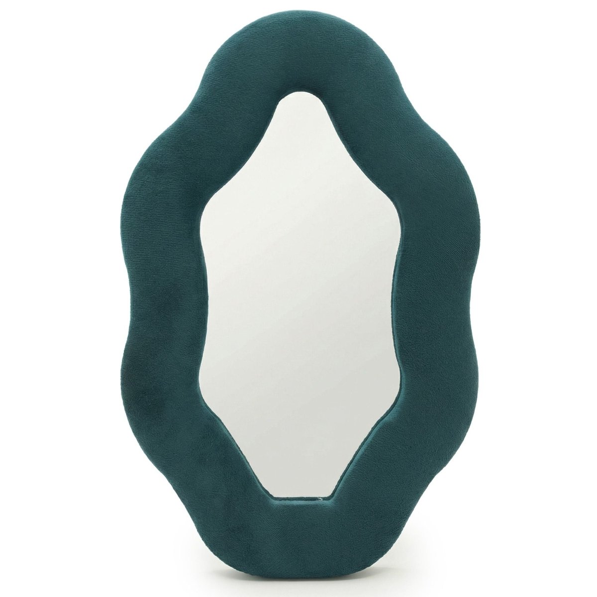 Soft Squiggly Mirror – Oval Pebble – Royal Teal (20.5x32.5x2.3cm)Soft Squiggly MirrorsHeart Notes
