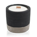 Pot - Black - Brandy ButterConcrete Wooden Wick CandleHeart Notes