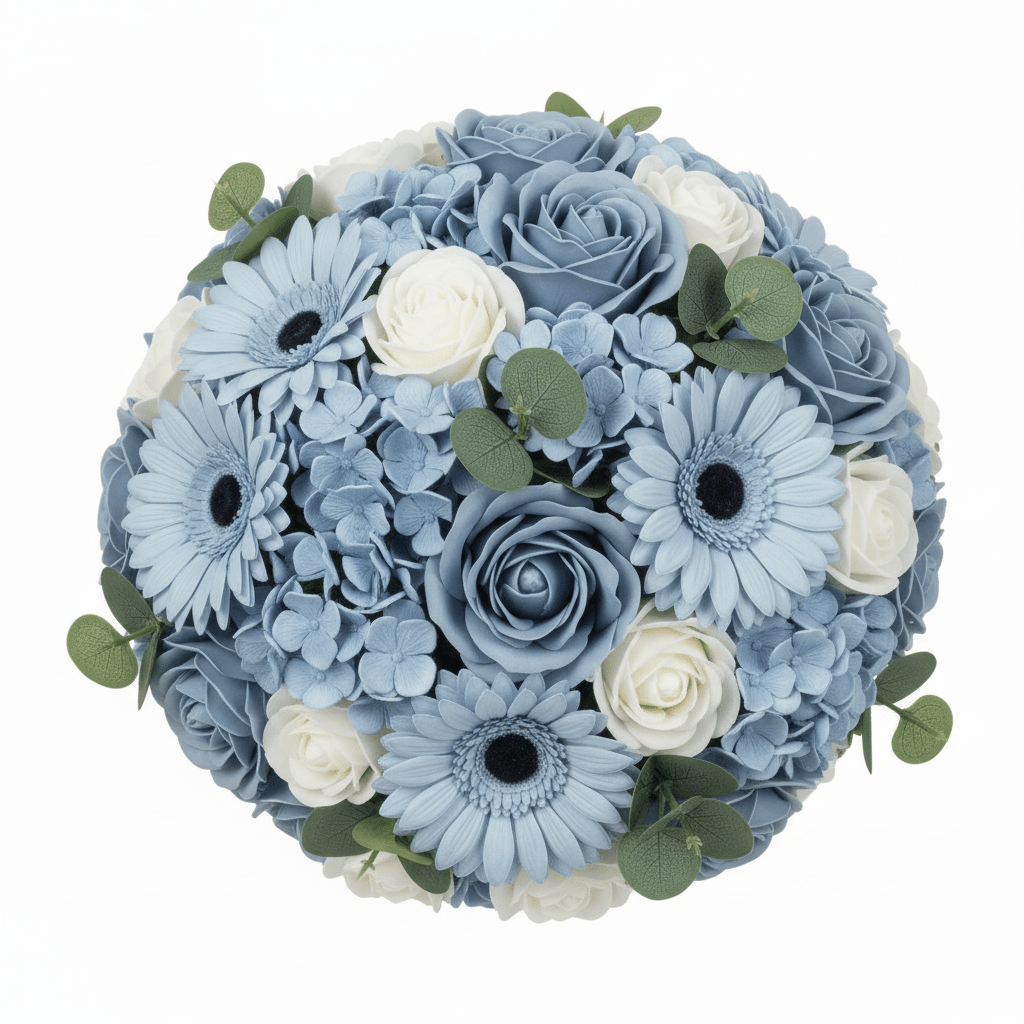 Bouquet Petite Basket - Soothing BluesPetite Soap Flower BouquetsHeart Notes