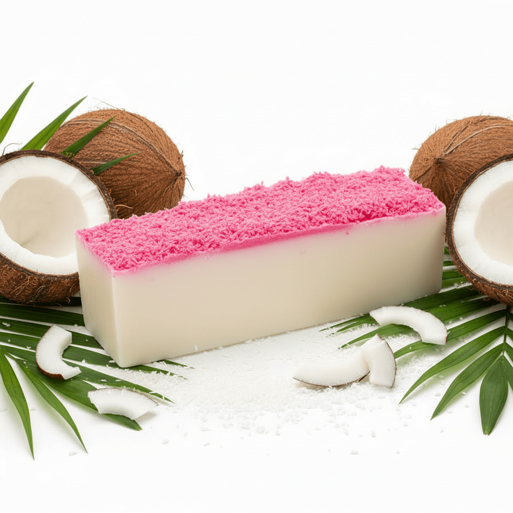Coconut Dream - Soap LoafWild & Natural Hand - Crafted Soap 1.3kg and SlicesHeart Notes