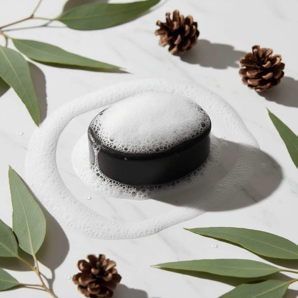 Charcoal Soap 85g - Eucalyptus & CedarwoodCharcoal Soap 85gHeart Notes