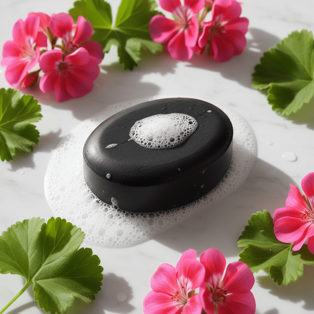 Charcoal Soap 85g - GeraniumCharcoal Soap 85gHeart Notes