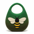 Water Felted Bee Bag - One Handle with Magnet - Garden GreensFelted BagsHeart Notes