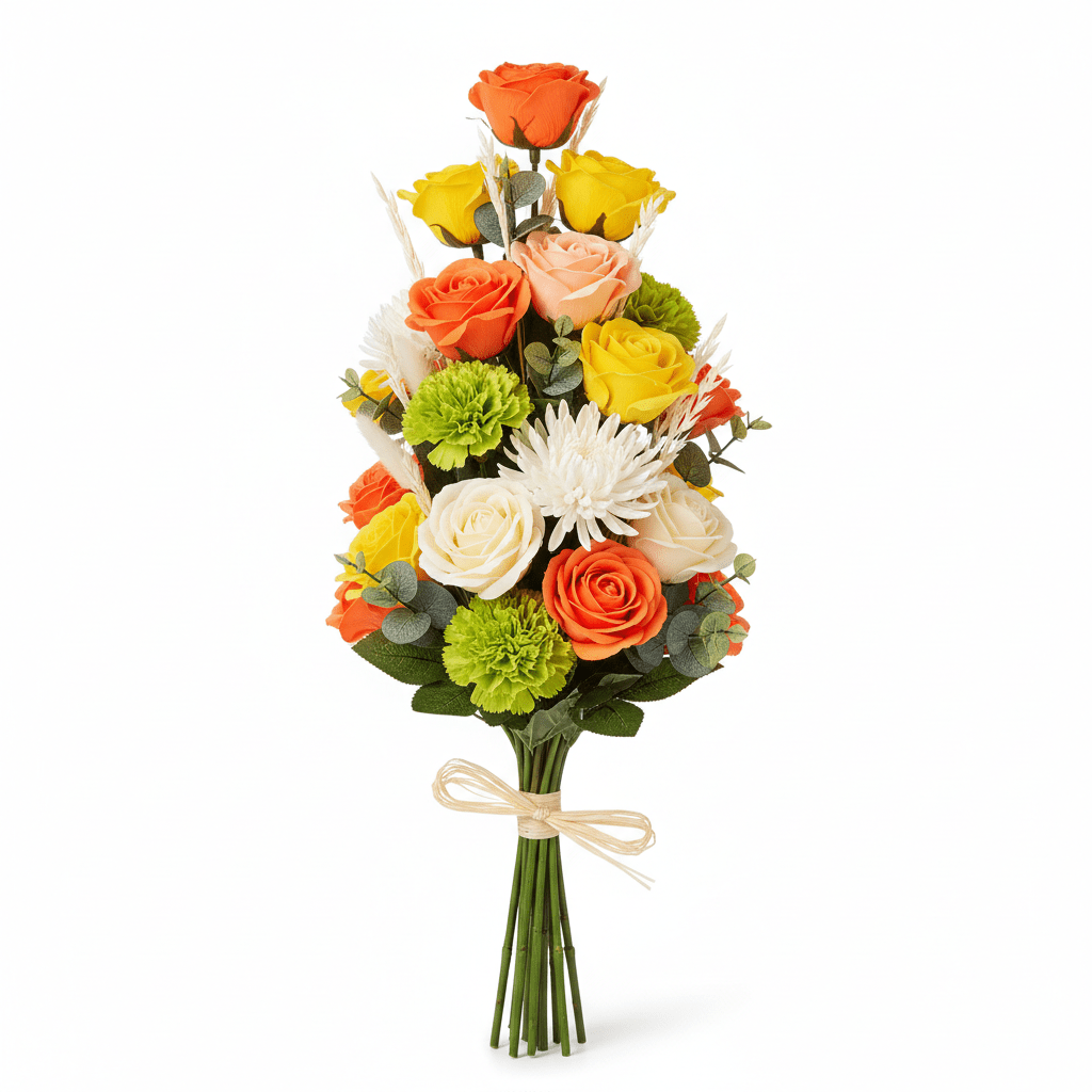 Standing Soap Flower Bouquet - Green YellowSoap Flower BouquetsHeart Notes