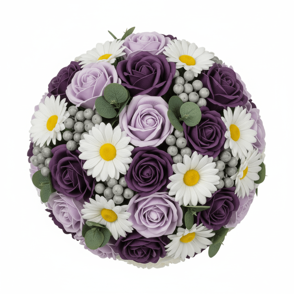 Large Lilac Bouquet in Wicker BasketSoap Flower BouquetsHeart Notes