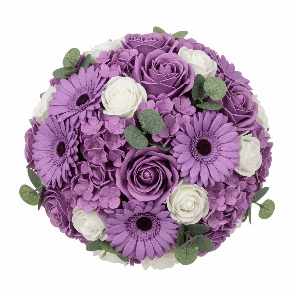 Bouquet Petite Basket - Soft LavenderPetite Soap Flower BouquetsHeart Notes