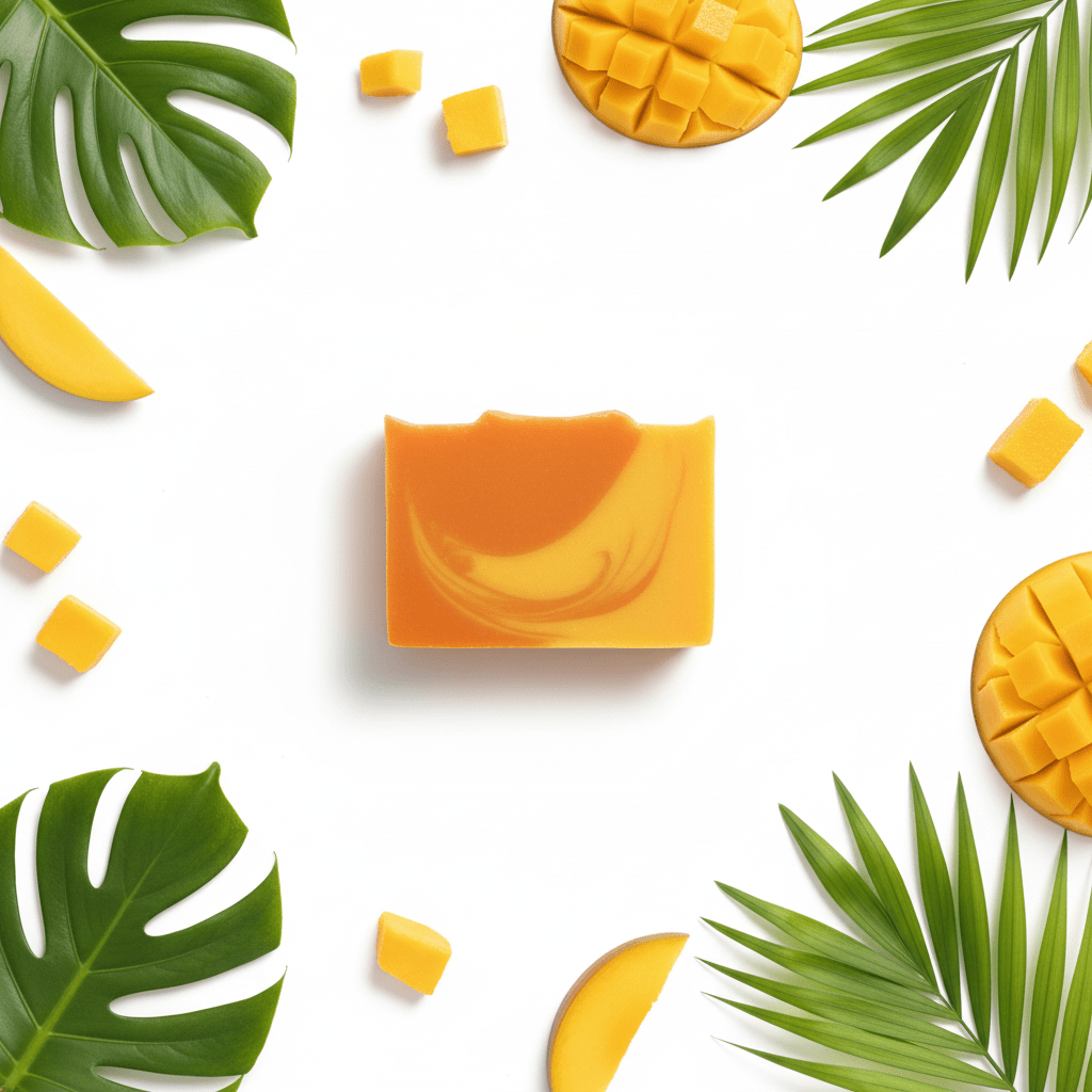 Handcrafted Soap Slice 100g - MangoHandmade Soap Loaves 1.2KgHeart Notes
