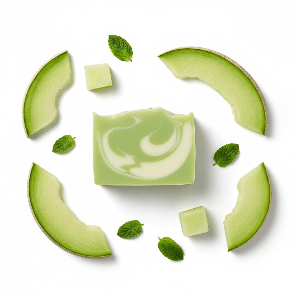 Handcrafted Soap Slice 100g - MelonHandmade Soap Loaves 1.2KgHeart Notes