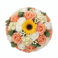Large Orange Bouquet in Wicker BasketSoap Flower BouquetsHeart Notes