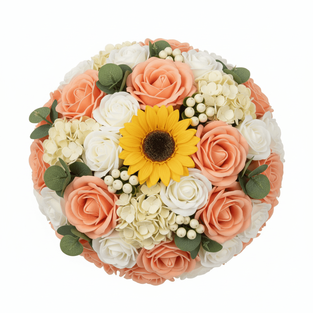Large Orange Bouquet in Wicker BasketSoap Flower BouquetsHeart Notes