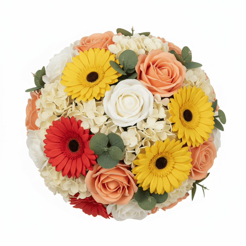 Medium Orange Bouquet in Wicker BasketSoap Flower BouquetsHeart Notes