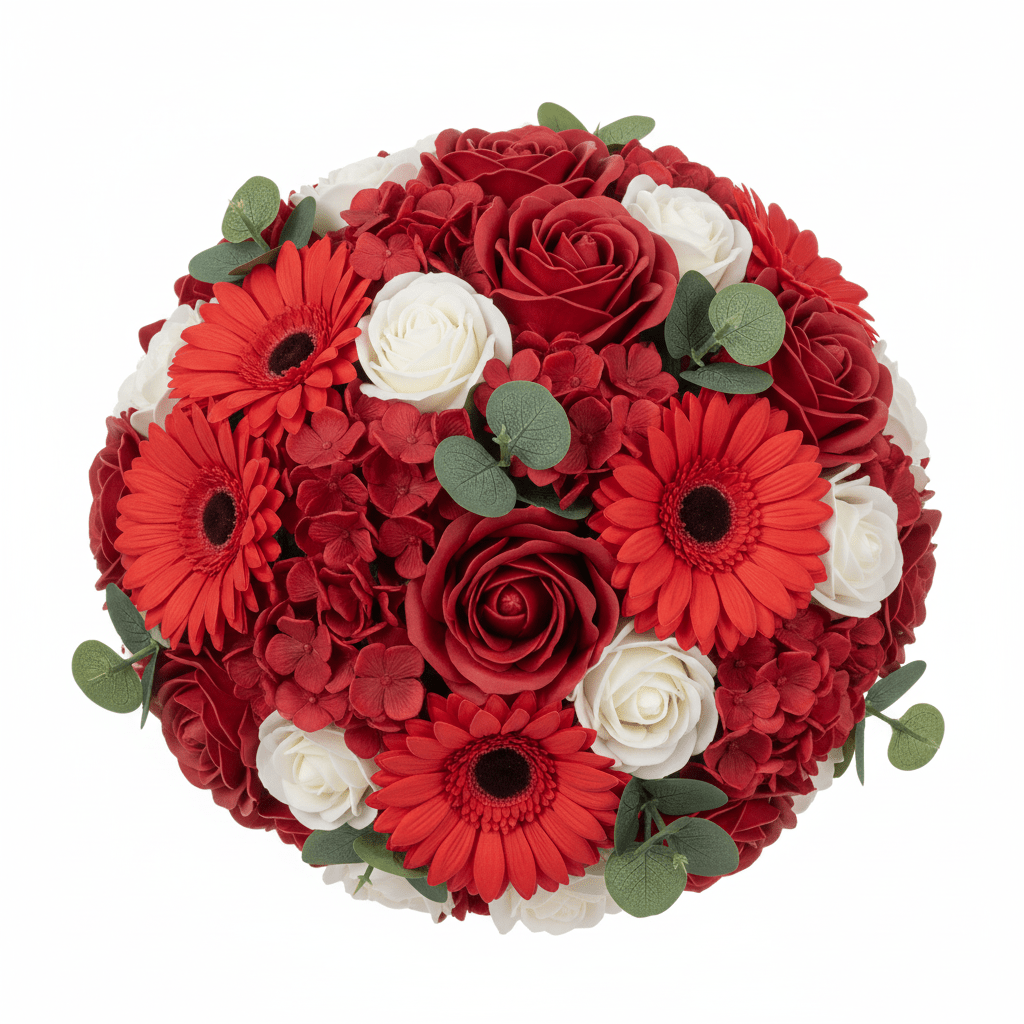 Bouquet Petite Basket - Rich RedsPetite Soap Flower BouquetsHeart Notes