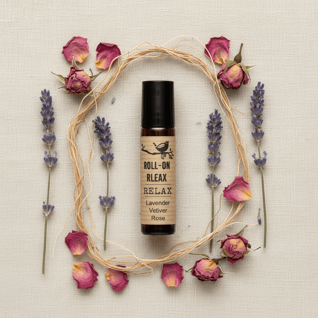 Agnes + Cat Roll On Essential Oil Blend - RELAXAgnes + Cat Essential Oil Roll - On BlendsHeart Notes