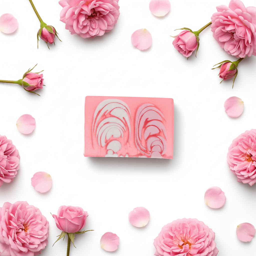 Handcrafted Soap Slice 100g - RoseHandmade Soap Loaves 1.2KgHeart Notes