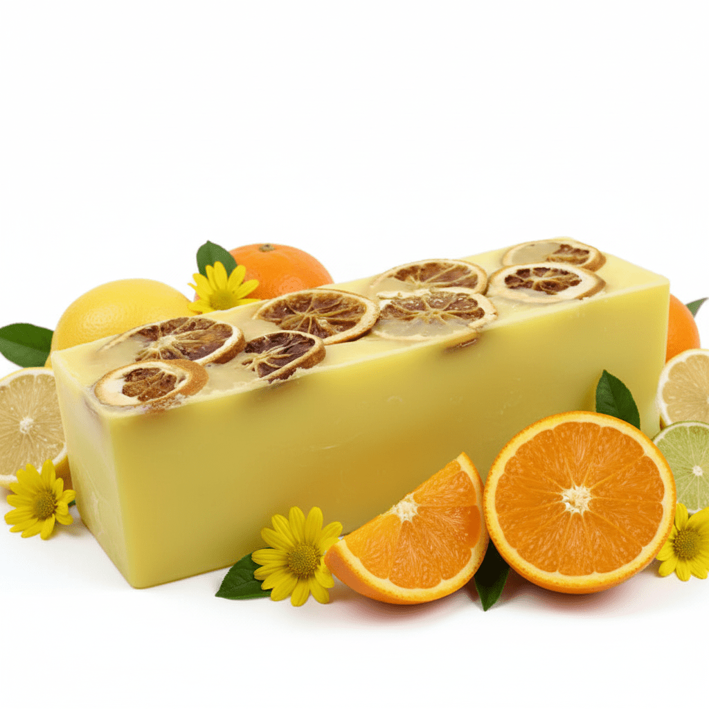 Slice of Sunshine - Soap LoafWild & Natural Hand - Crafted Soap 1.3kg and SlicesHeart Notes