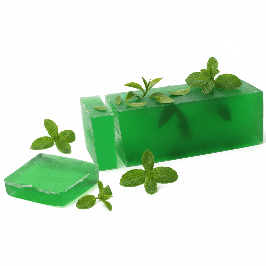 Tea Tree & Fresh Mint - Soap LoafWild & Natural Hand - Crafted Soap 1.3kg and SlicesHeart Notes