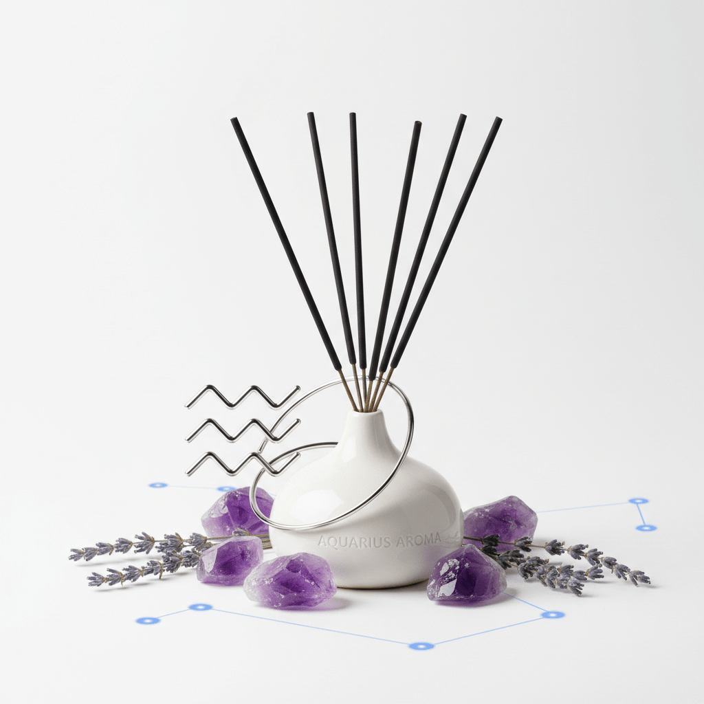 Lavender Zodiac Gemstone Crystal Incesne - AquariusZodiac Crystal Scents IncenseHeart Notes