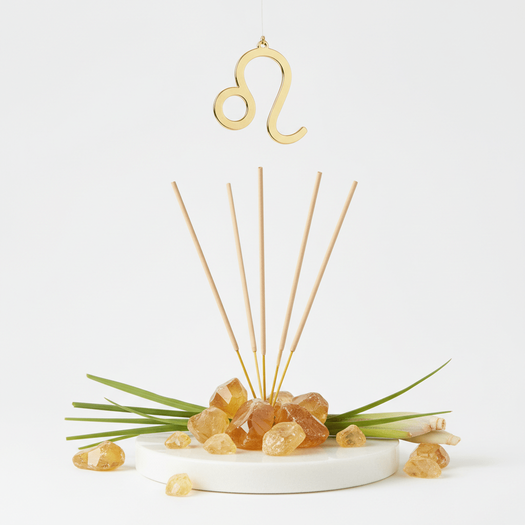 Lemongrass Zodiac Gemstone Crystal Incense - LeoZodiac Crystal Scents IncenseHeart Notes