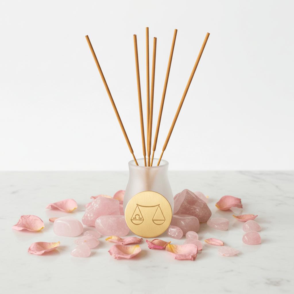 Rose Zodiac Gemstone Crystal Incense - LibraZodiac Crystal Scents IncenseHeart Notes