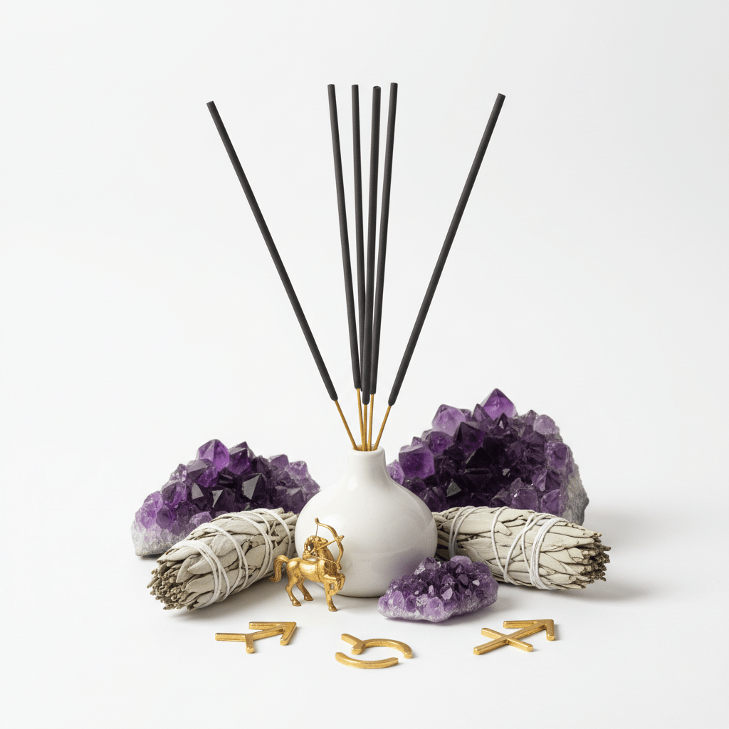 White Sage Zodiac Gemstone Crystal Incense - SagittariusZodiac Crystal Scents IncenseHeart Notes