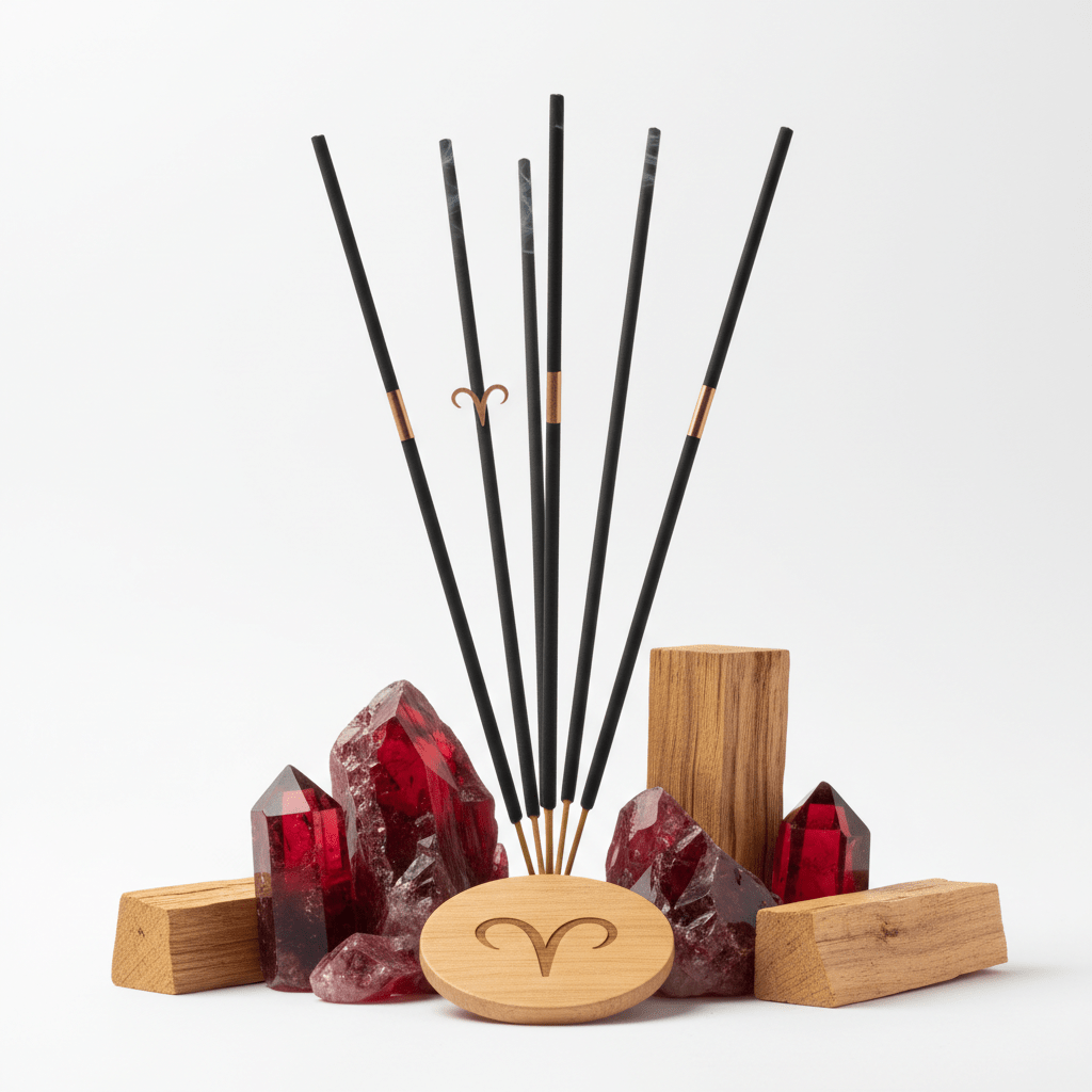 Yagra Palo Santo Zodiac Gemstone Crystal Incesne - AriesZodiac Crystal Scents IncenseHeart Notes